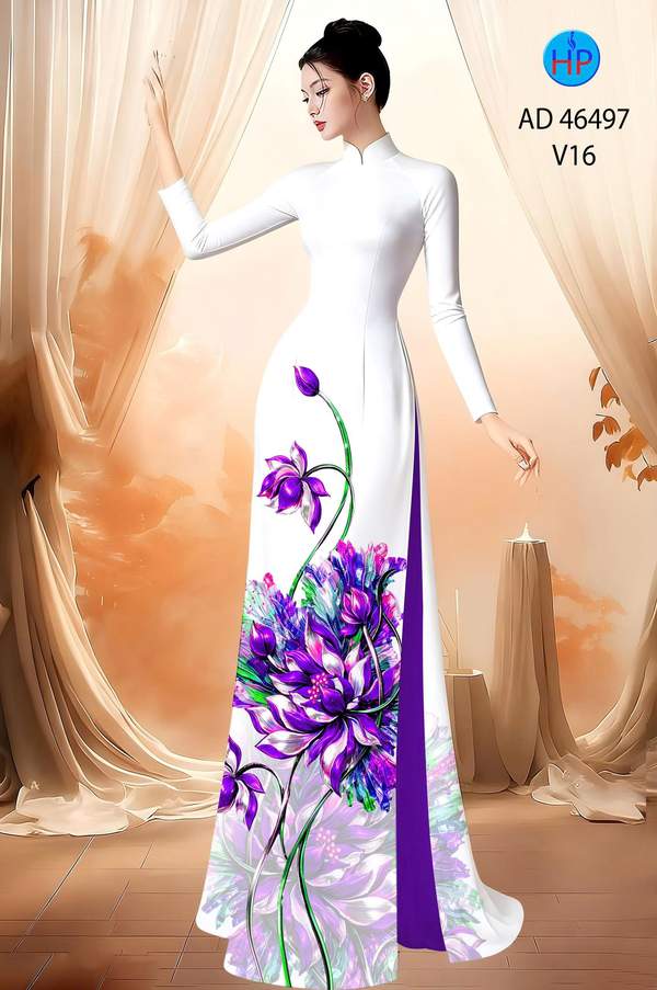 Vải Áo Dài Hoa Cúc AD 46497
