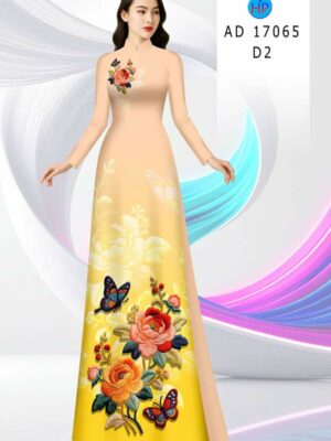 Vải Áo Dài Hoa Hồng AD 17065