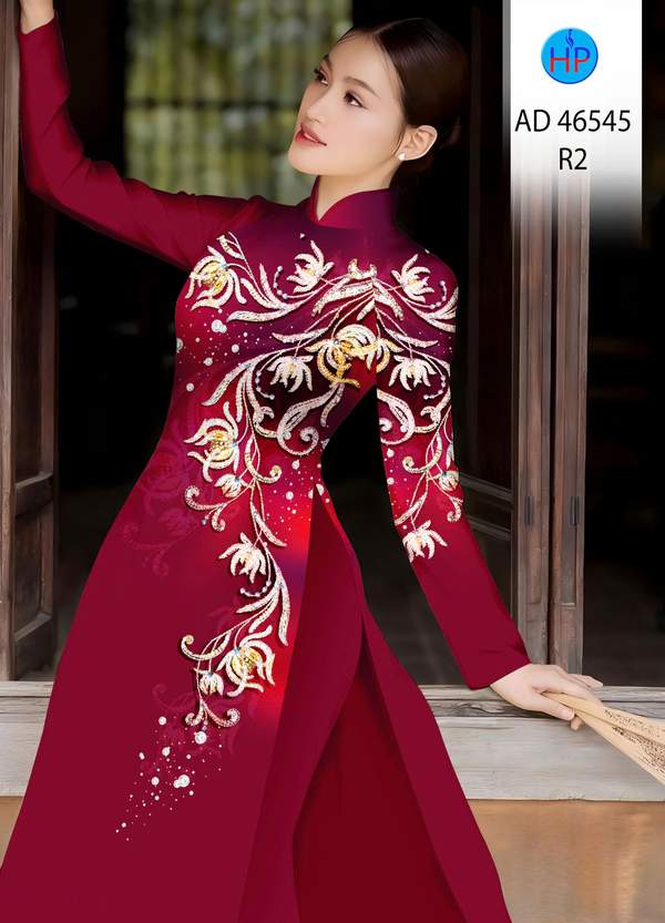 Vải Áo Dài Hoa Văn AD 46545
