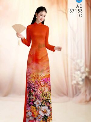 Vải Áo Dài Hoa In 3D AD 37153