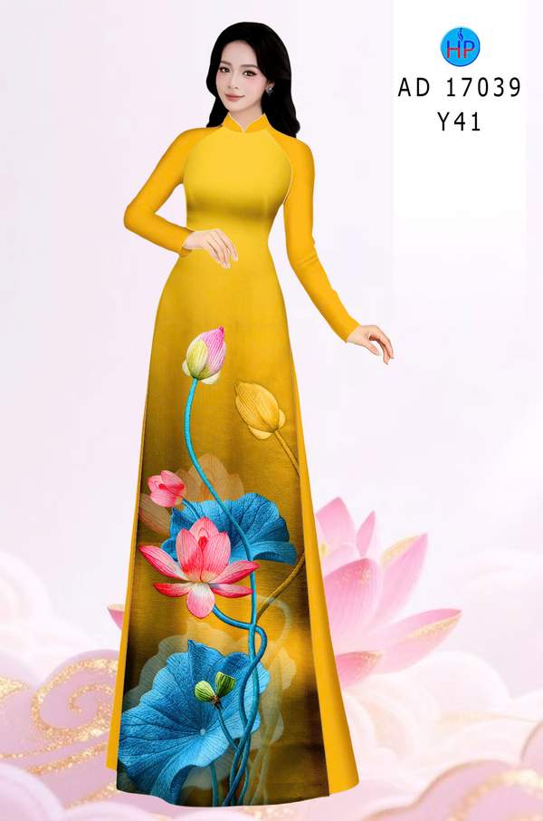 Vải Áo Dài Hoa Sen AD 17039