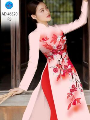 Vải Áo Dài Hoa In 3D AD 46520