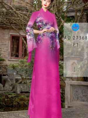 Vải Áo Dài Hoa In 3D AD 27368