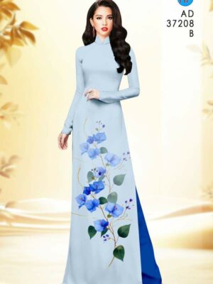 Vải Áo Dài Hoa In 3D AD 37208