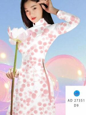 Vải Áo Dài Hoa In 3D AD 27351