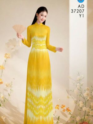 Vải Áo Dài Hoa In 3D AD 37207