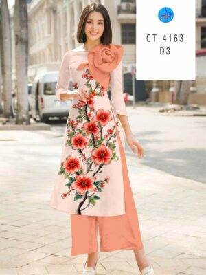 Vải Áo Dài Hoa In 3D AD CT4163
