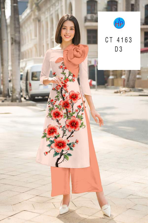 Vải Áo Dài Hoa In 3D AD CT4163