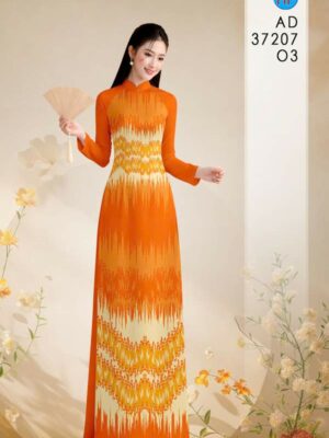 Vải Áo Dài Hoa In 3D AD 37207