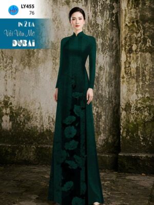 Vải Áo Dài Hoa In 4D AD LY455