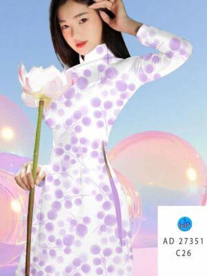 Vải Áo Dài Hoa In 3D AD 27351