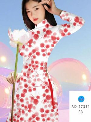 Vải Áo Dài Hoa In 3D AD 27351