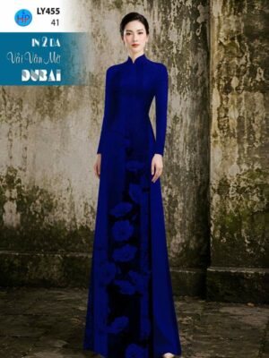 Vải Áo Dài Hoa In 4D AD LY455
