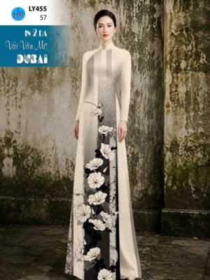 Vải Áo Dài Hoa In 4D AD LY455