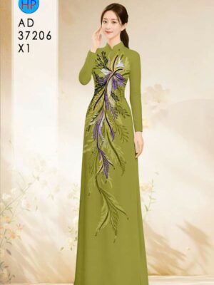 Vải Áo Dài Hoa In 3D AD 37206