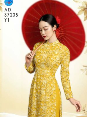 Vải Áo Dài Hoa In 3D AD 37205