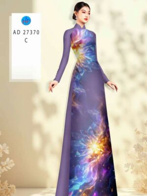 Vải Áo Dài Hoa In 3D AD 27370