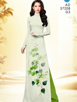 Vải Áo Dài Hoa In 3D AD 37208