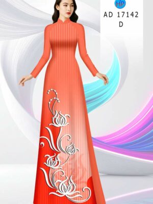 Vải Áo Dài Hoa In 3D AD 17142