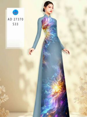 Vải Áo Dài Hoa In 3D AD 27370