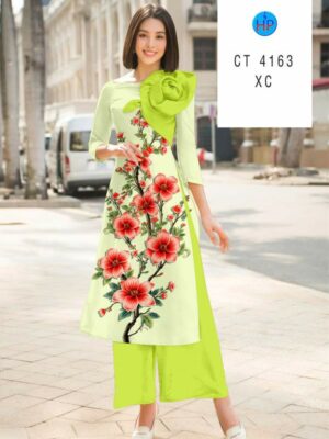 Vải Áo Dài Hoa In 3D AD CT4163
