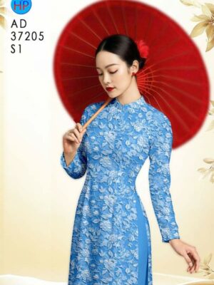 Vải Áo Dài Hoa In 3D AD 37205