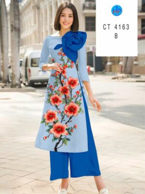Vải Áo Dài Hoa In 3D AD CT4163