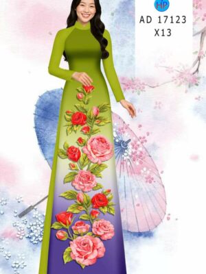 Vải Áo Dài Hoa Hồng AD 17123