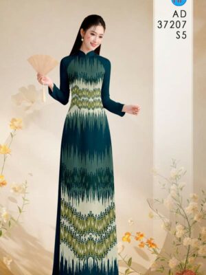 Vải Áo Dài Hoa In 3D AD 37207