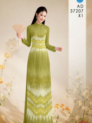 Vải Áo Dài Hoa In 3D AD 37207