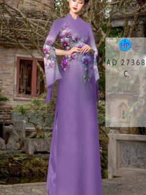 Vải Áo Dài Hoa In 3D AD 27368