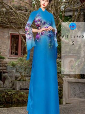 Vải Áo Dài Hoa In 3D AD 27368