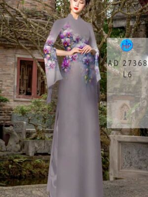 Vải Áo Dài Hoa In 3D AD 27368
