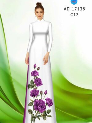 Vải Áo Dài Hoa Hồng AD 17138