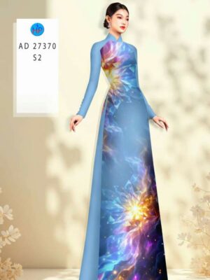 Vải Áo Dài Hoa In 3D AD 27370