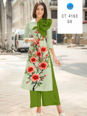 Vải Áo Dài Hoa In 3D AD CT4163