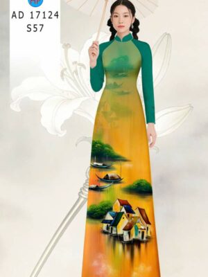 Vải Áo Dài Phong Cảnh AD 17124