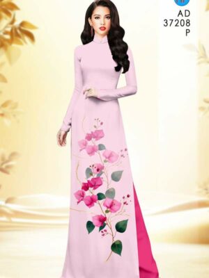 Vải Áo Dài Hoa In 3D AD 37208