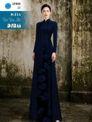 Vải Áo Dài Hoa In 4D AD LY455