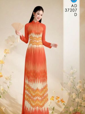 Vải Áo Dài Hoa In 3D AD 37207