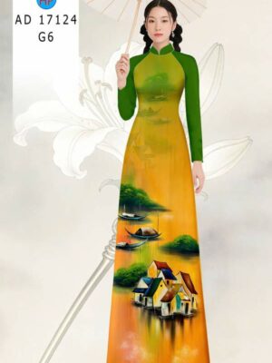 Vải Áo Dài Phong Cảnh AD 17124