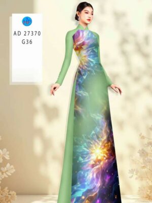 Vải Áo Dài Hoa In 3D AD 27370