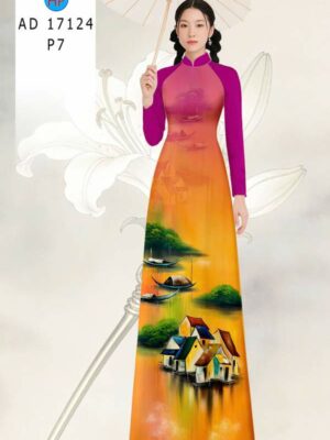 Vải Áo Dài Phong Cảnh AD 17124