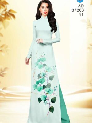 Vải Áo Dài Hoa In 3D AD 37208