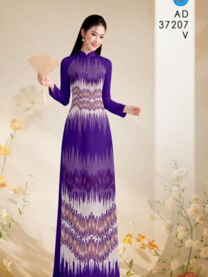 Vải Áo Dài Hoa In 3D AD 37207