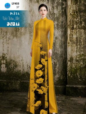 Vải Áo Dài Hoa In 4D AD LY455