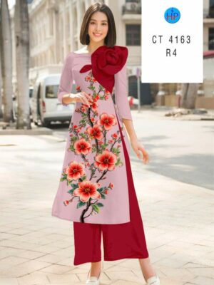 Vải Áo Dài Hoa In 3D AD CT4163