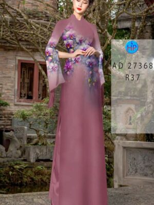 Vải Áo Dài Hoa In 3D AD 27368