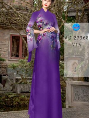Vải Áo Dài Hoa In 3D AD 27368