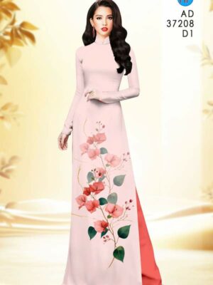 Vải Áo Dài Hoa In 3D AD 37208